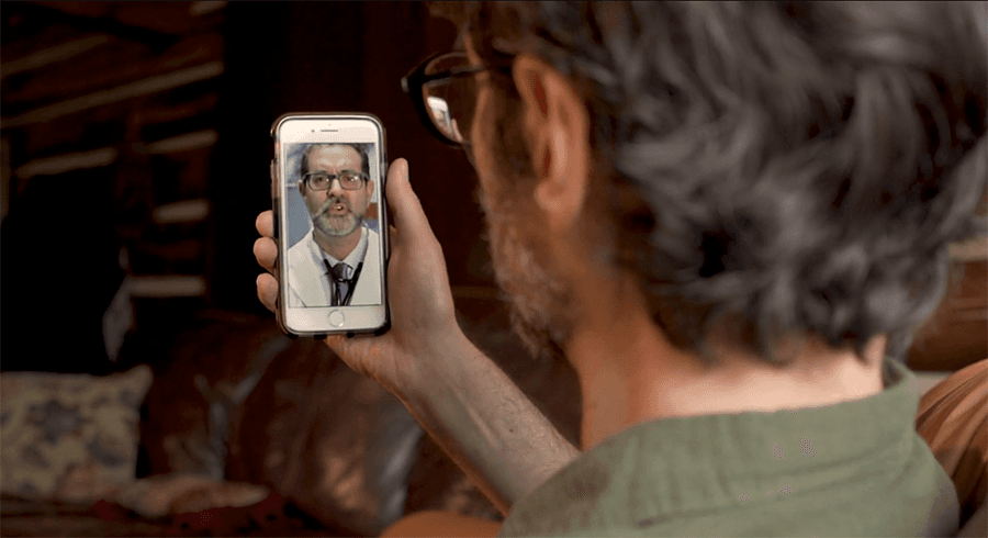 Injured worker reaching a Nexus Health medical professional by video call